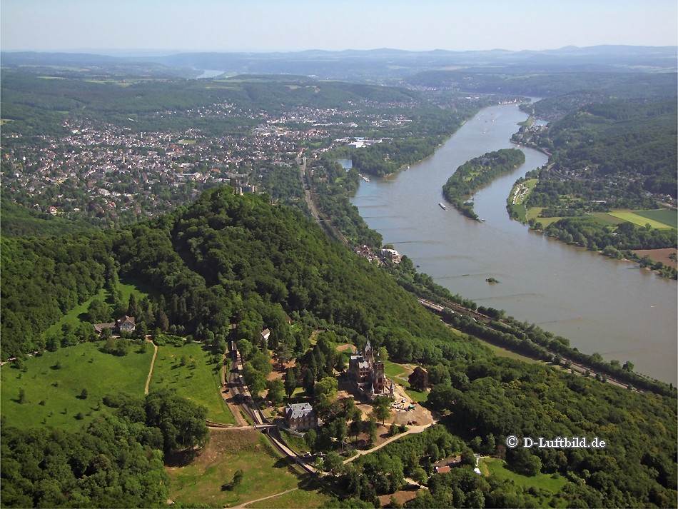 Luftbild Siebengebirge, Drachenfels